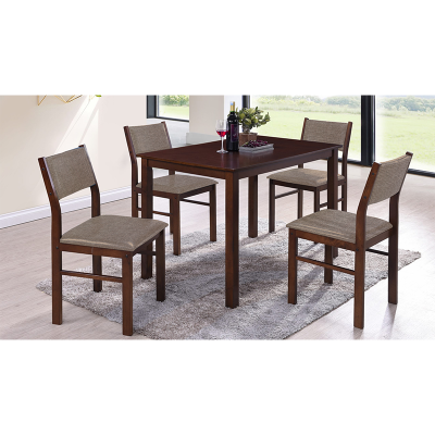 Dining Set RH Grape Red Cappuccino (1 Table + 4 Chairs)