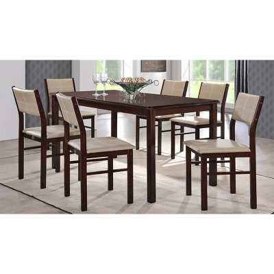 Dining Set RH WALNUT (1 Table + 6 Chairs)
