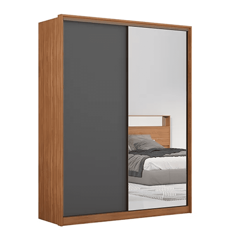 WARDROBE EPICO D23011K/151 ALMOND/GRAFIT 2 SLIDING WITH DOORS 1 MIRROR & 3 DRAWERS (#320635)