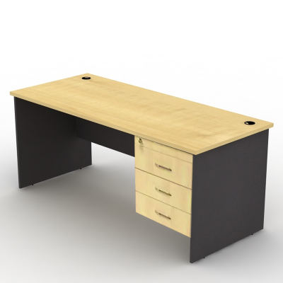 Office Table OZ-1331-14AF with 3 Drawers Beech/D.Grey