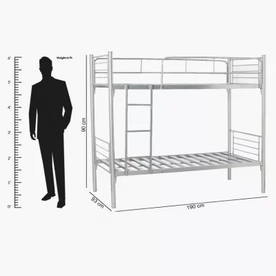 BED BUNK HB-1 WHITE (90X190)